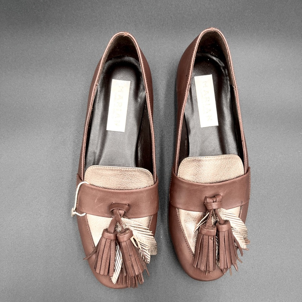 Marian Brown Soft Leather Round Toe Flats NWOT